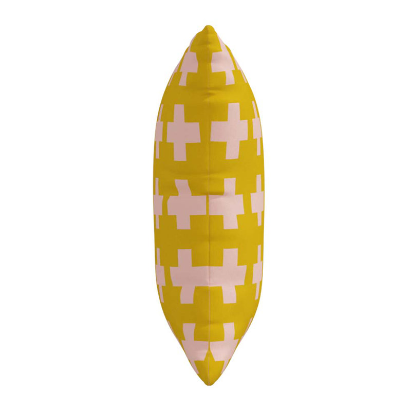 Dema Geometric Outdoor Reversible Throw Pillow, 18" x 18", Yellow