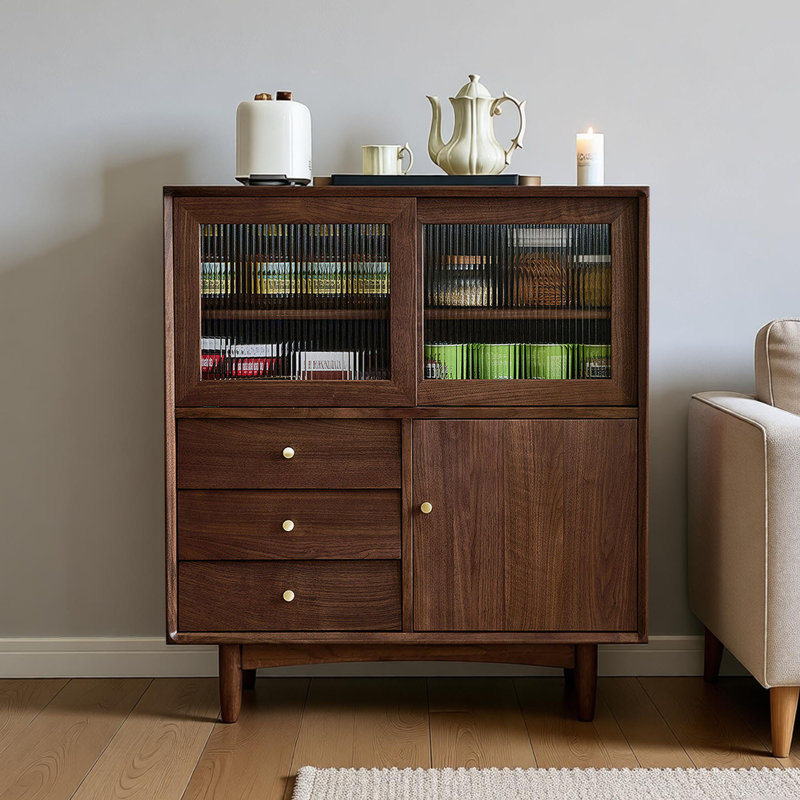 Commode décorative minimaliste entièrement en bois massif