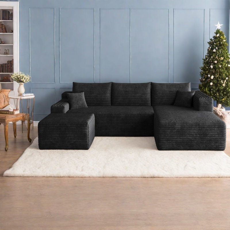 Canapé modulaire en velours côtelé 95 pouces Compression Cloud