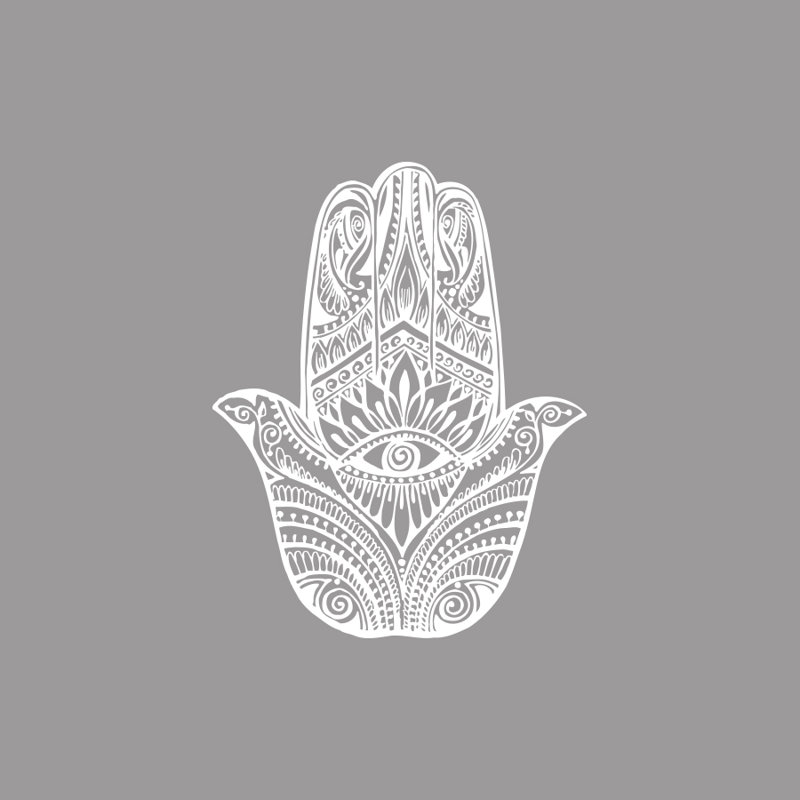 Décalcomanie murale yeux à main hamsa Eli, Blanc