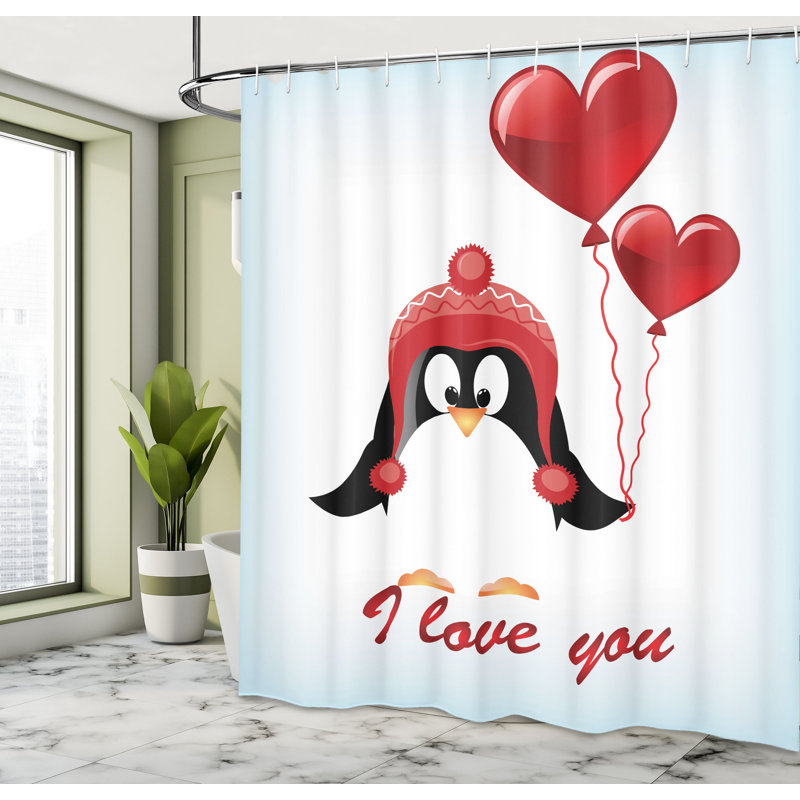 Shower Curtain with Hooks Included, 84" H x 69" W