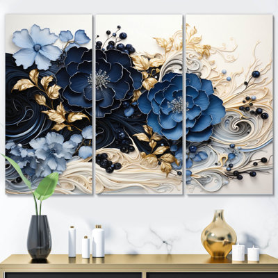 " Liquid Ink Spiralscape I " 3 - Pieces