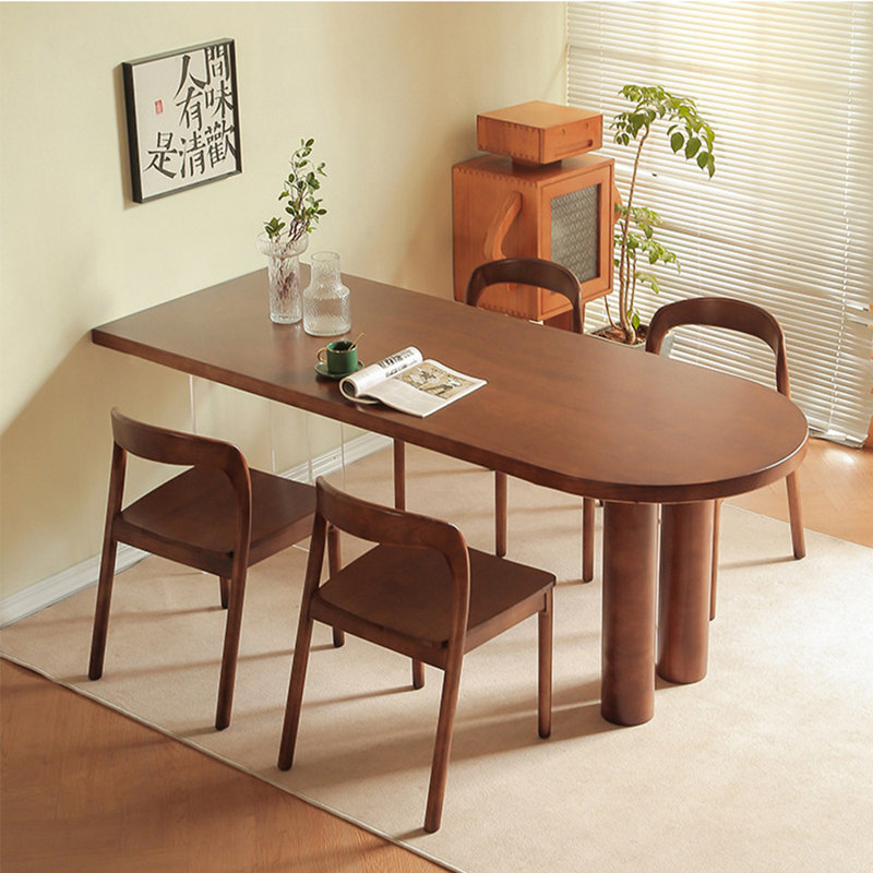 Ensemble de table à manger en bois massif de style français, 5, H 29,5 po x L 62,9 po x l 31,4 po