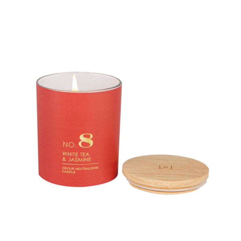Bougie cire lyrique pour la maison mat avec thé blanc et jasmin
