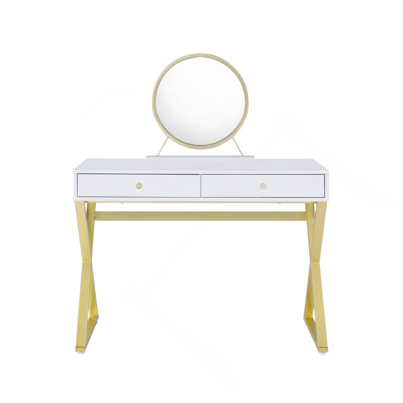 Coleen Vanity Desk W/Mirror & Jewelry Tray