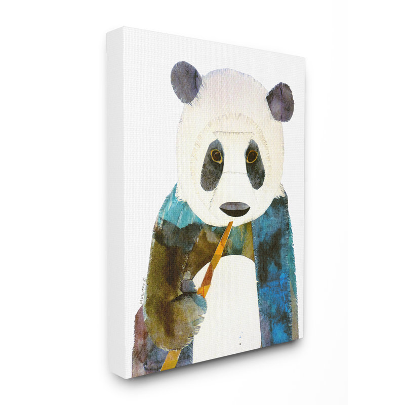 Collage découpé panda art, Toile tendue, H 30 po x l 24 po x P 1,5 po