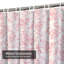 Rideau de douche imperméable à motif floral rose pastel avec 12 crochets-2134809924