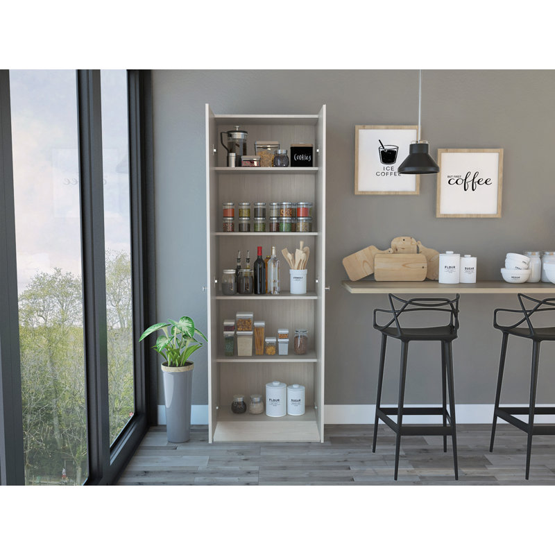 Armoire Multistorage Abinet, cinq tablettes, armoire à deux portes