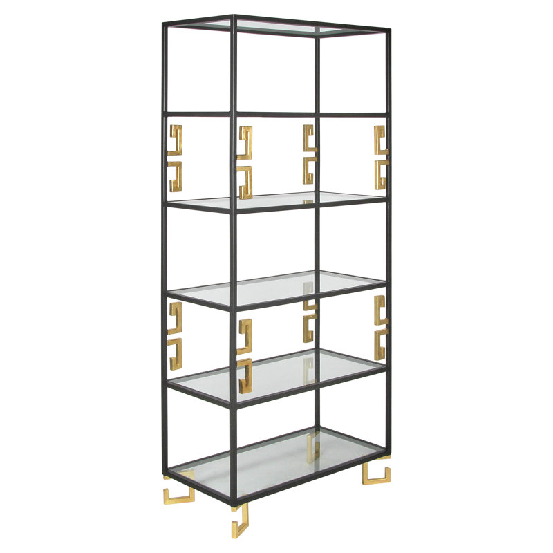 Athens 82.5'' H x 36'' W Iron Etagere Bookcase