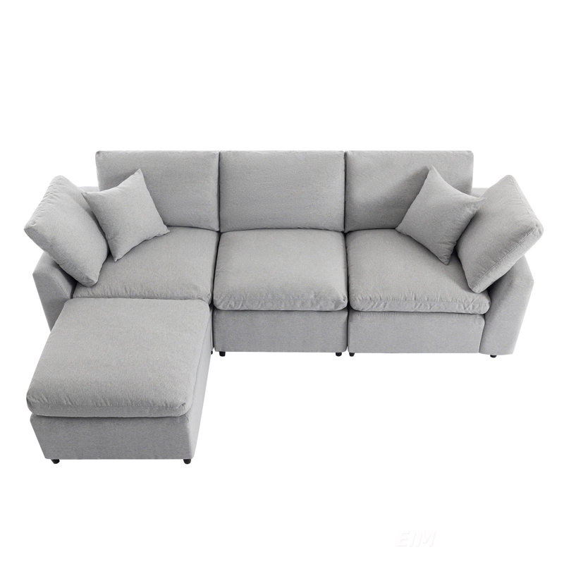 Down Filled Upholstery Convertible Sectional Sofa, L Shaped Couch With Reversible Chaise For Ultimate Comfort And Versatility