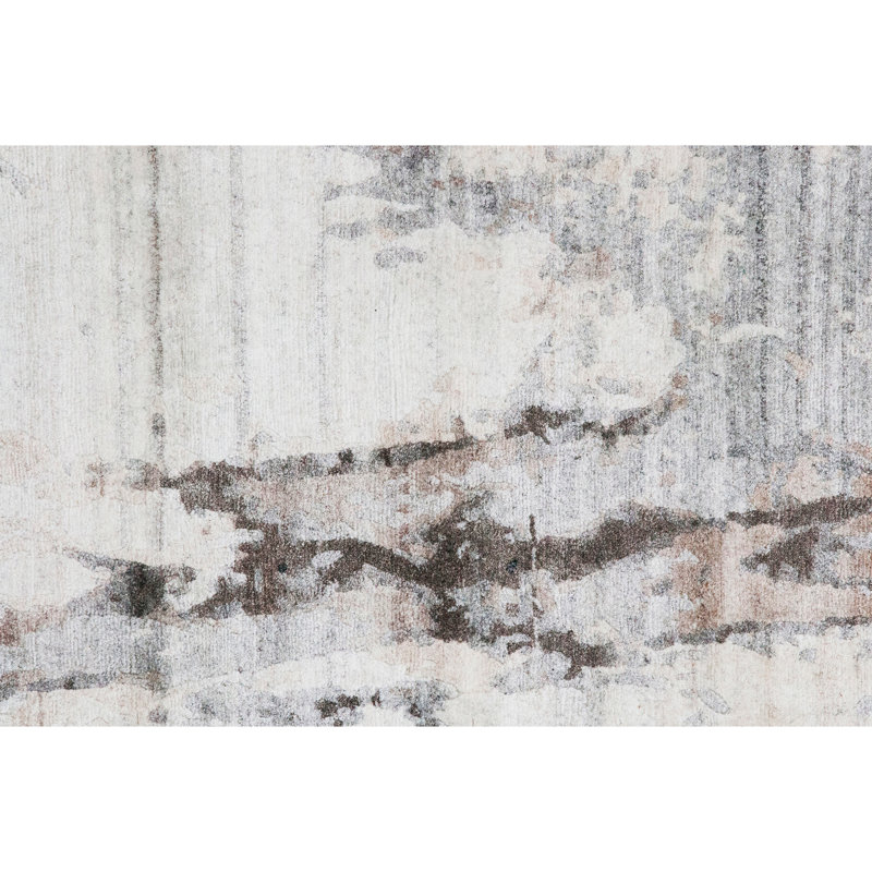 Tapis beige et gris clair de haute qualité noué à la main, Rectangle 8 pi x 10 pi