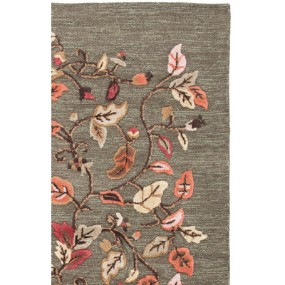 Tapis en laine / viscose touffeté à la main Coreatha Martha Stewart noir Francesca