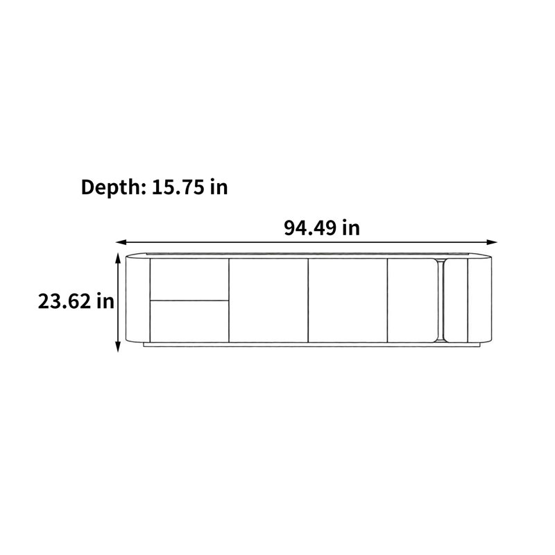 Duddin, 23.62" H x 94.49" W x 15.75" D