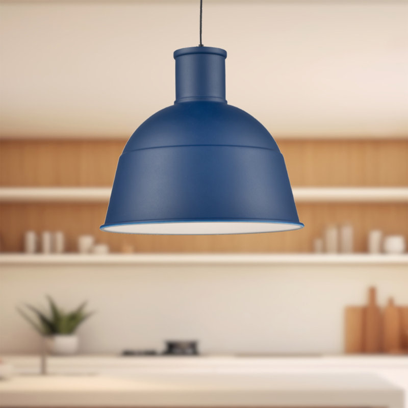 Irving 1 - Light Single Pendant, Indigo Blue, 14" H x 16" W x 16" D