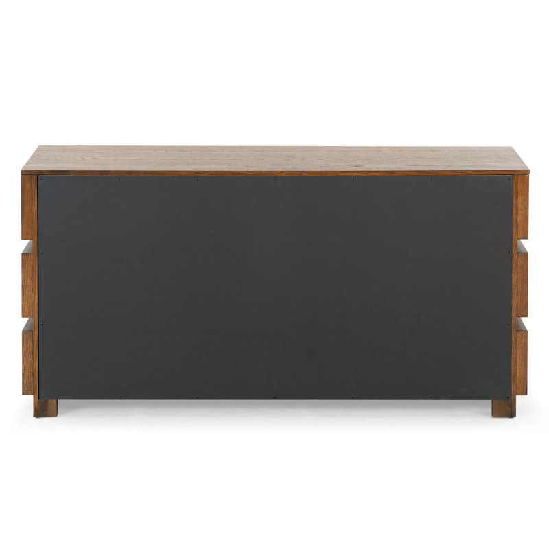Titus 6 Drawer Stacked Dresser, Medium Oak