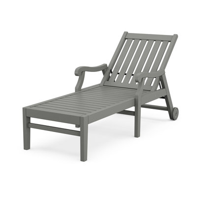 POLYWOOD x Birch Lane Verlyn Chaise with Arms and Wheels by Birch Lane