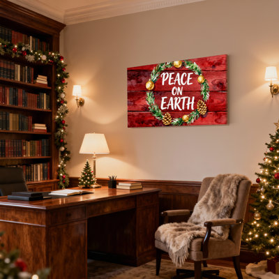 Paix de Noël sur terre, ensemble de 3 reproductions d'art sur toile