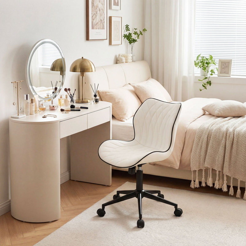 Chaise de bureau Maddoux, Blanc