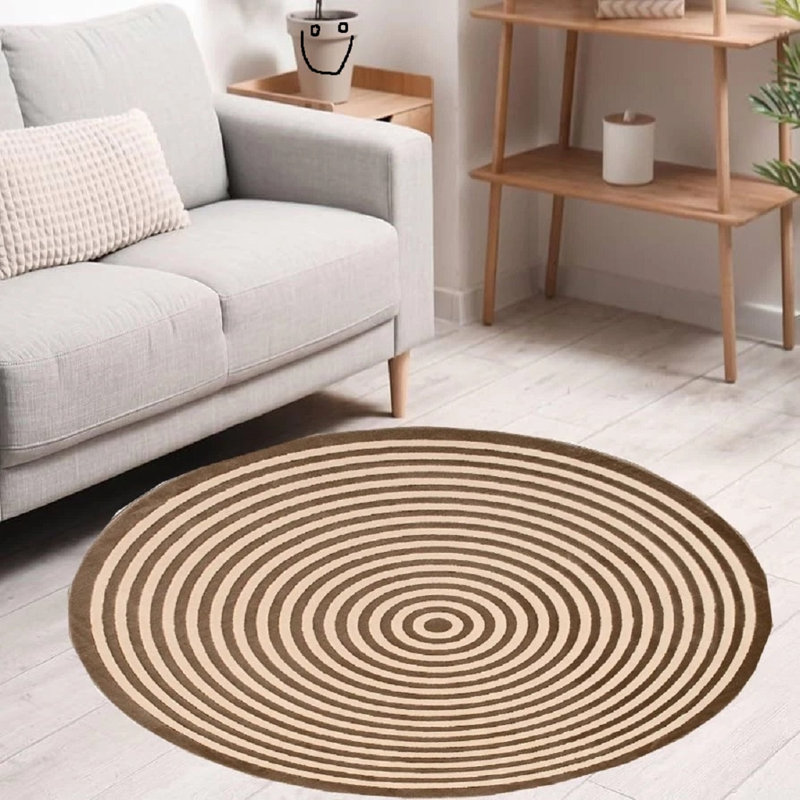 Round Striped 170cm X 170cm Area Rug