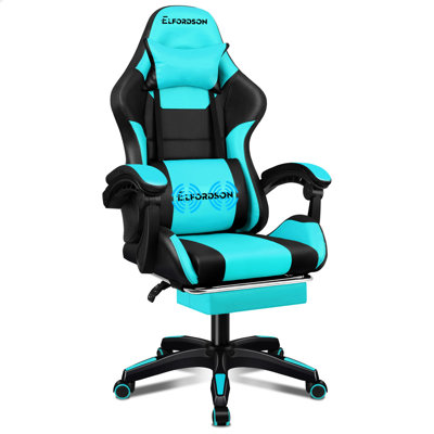 ELFORDSON Adjustable Reclining Faux Leather Swiveling PC & Racing Game Chair
