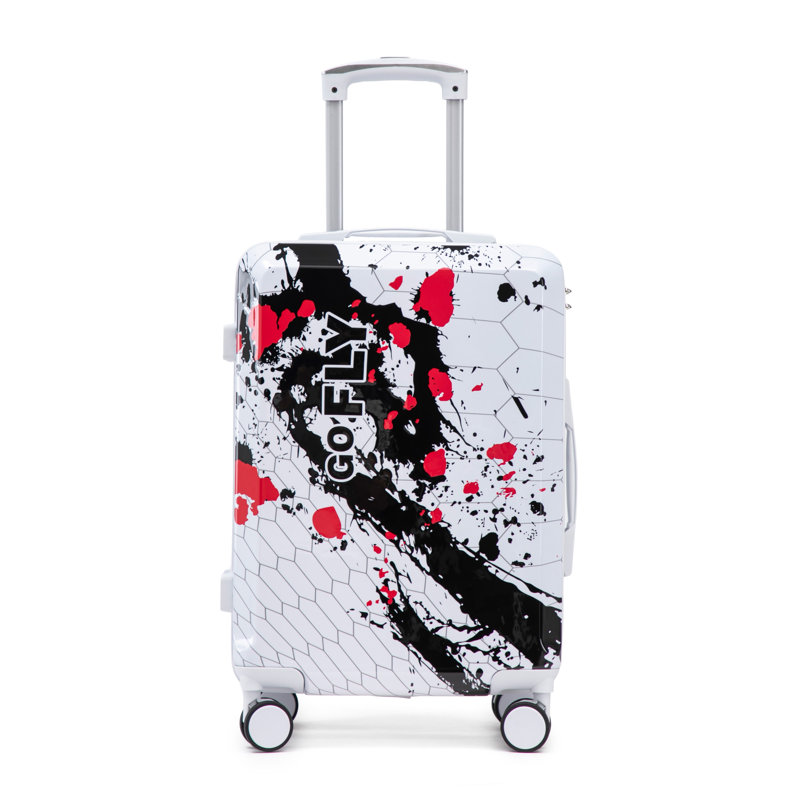 20-Inch Black Polycarbonate Hard Shell Carry-On Spinner Suitcase
