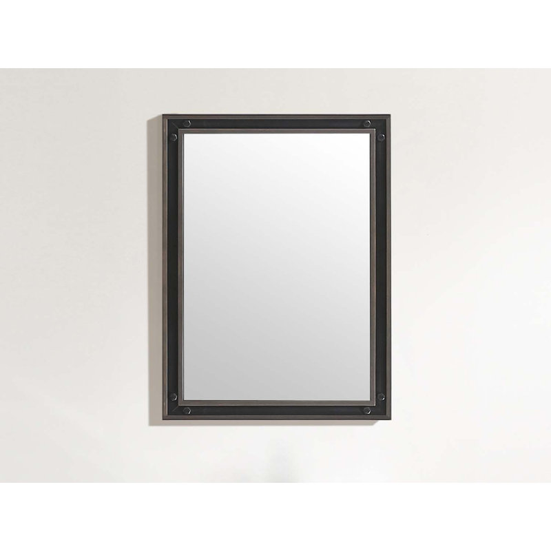 Miroir de salle de bain contemporain moderne & Anavilhanas, Chêne fumé, H 31 po x l 48 po