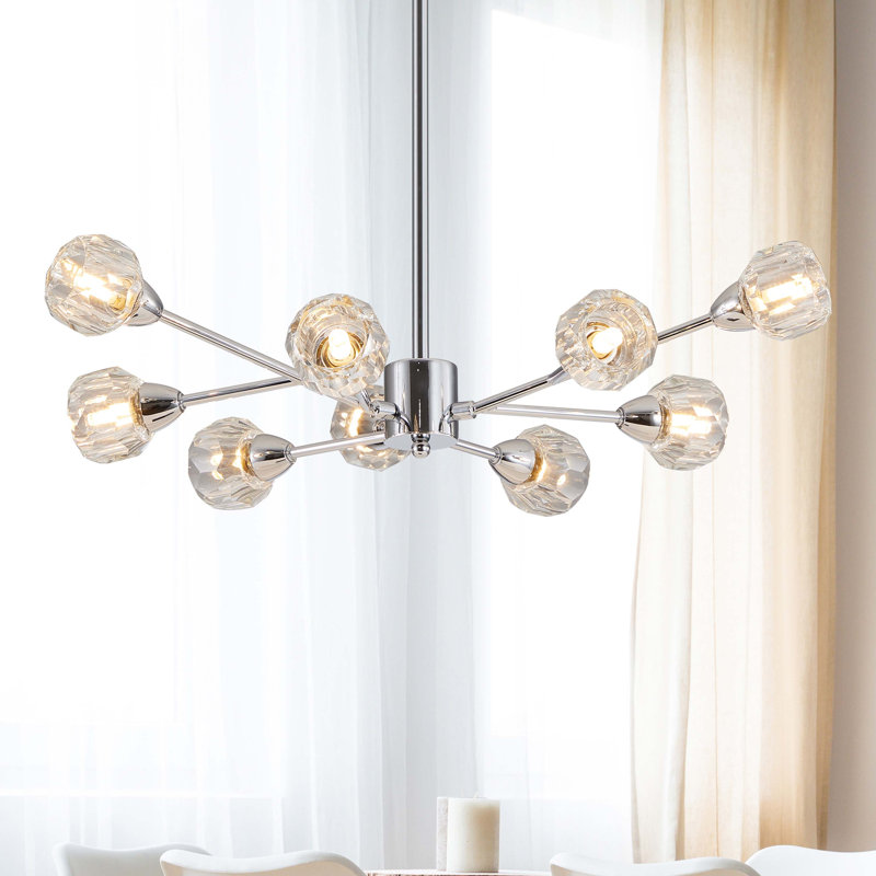 Lustre sphérique spoutnik 9 lumières 9 lumières, Chrome