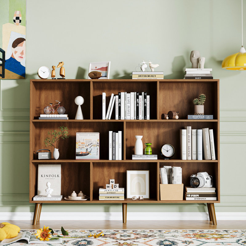 Bookcase, 55.1" H x 42.5" W x 9.4" D, Columbia Walnut