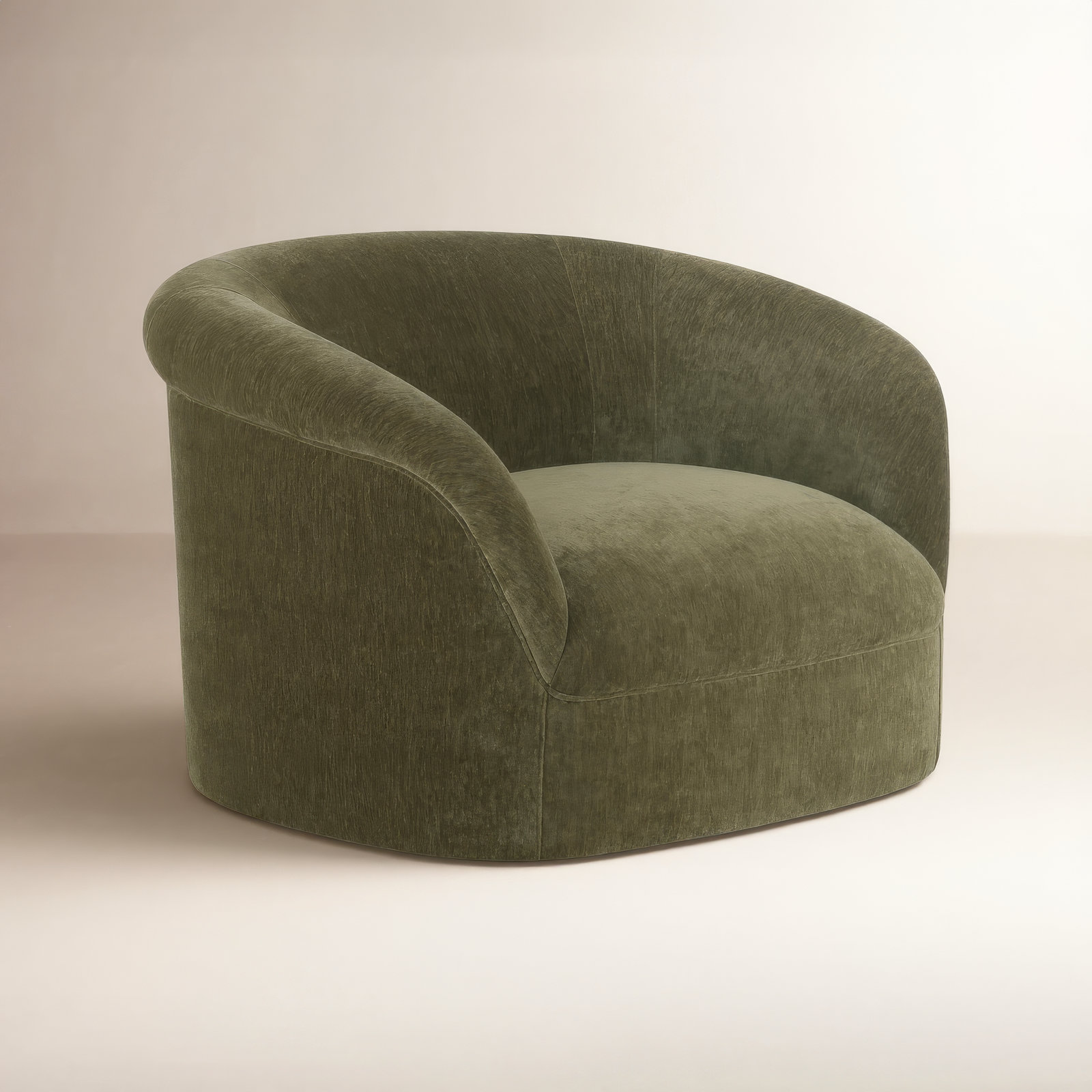 Arthur Velvet Lounge Chair, Dark Green Performance Chenille