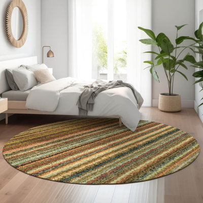 Premium Machine Washable Cerrito AMF598 Coral Round Rug