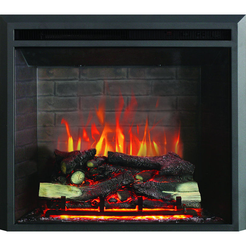 WEMBURY FLAMME Black Electric Fireplace Insert, 63cm H x 71cm W x 22cm D