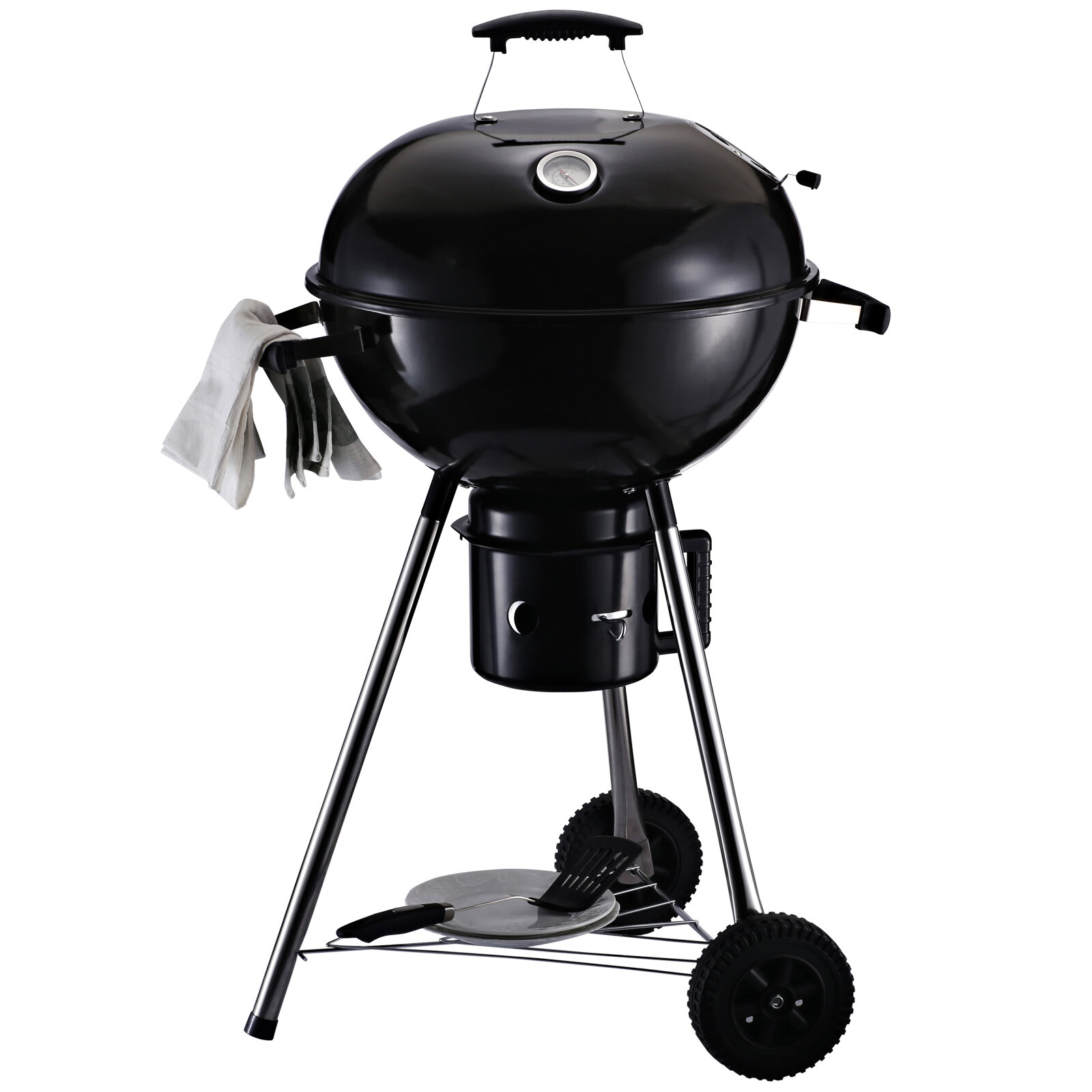 Outsunny 37.75'' W Kettle Charcoal Grill & Reviews