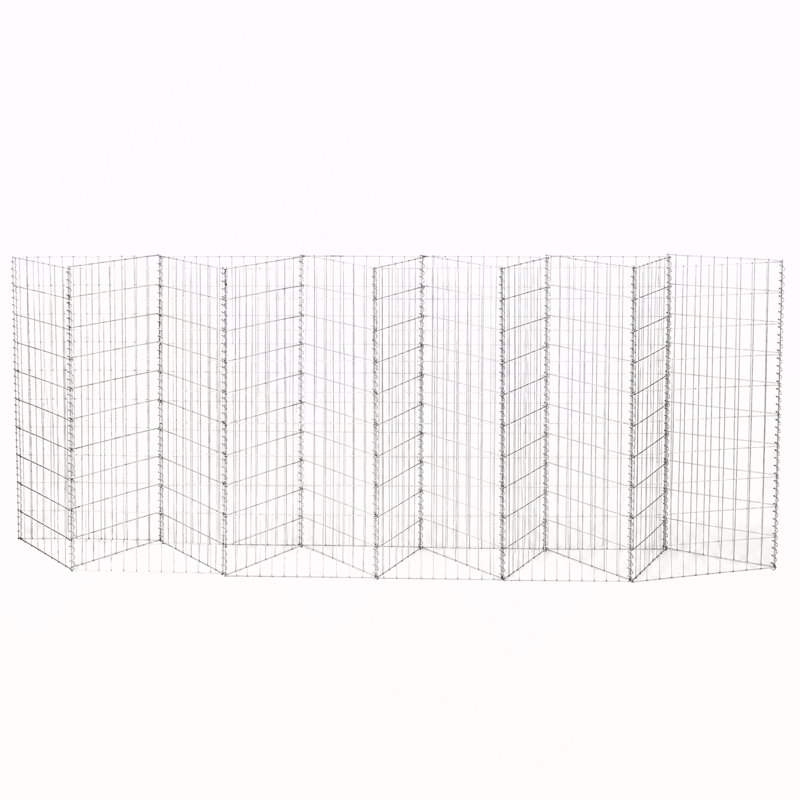 Gabion en acier galvanisé de grande hauteur avec plusieurs compartiments, cage à pierres extra longue en fil soudé, mur de soutènement extérieur résistant à la rouille et aux intempéries, idéal pour les jardins et les aménagements paysagers.