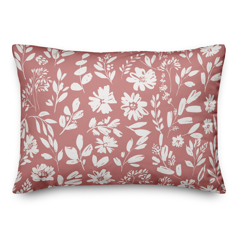 Housse et insert pour coussin rectangulaire estampé 24, Rose