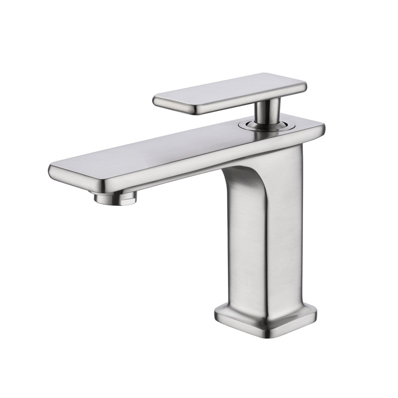 Robinet de lavabo de salle de bain à poignée simple et simple en nickel brossé Topcraft, Nickel brossé