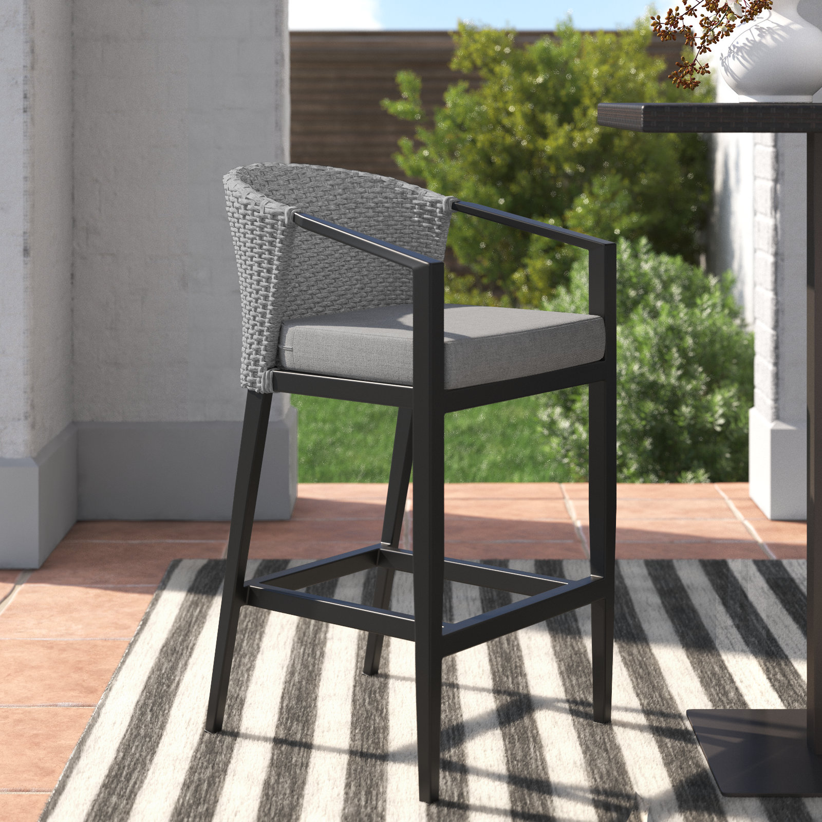 Abalone Patio Bar Stool, Counter (26" Seat Height)