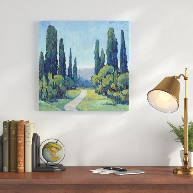 Cypress Path I - reproduction d'art sur toile, H 12 po x l 12 po x P 1,5 po