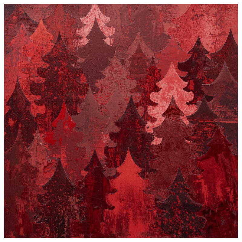 Édredon rouge à motif d'arbres de Noël, Lit simple