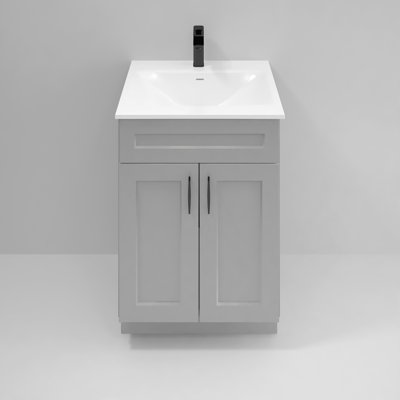 Shaker Bathroom Vanity Set 24" Sink Base with 25" Resin Sink Top Combo