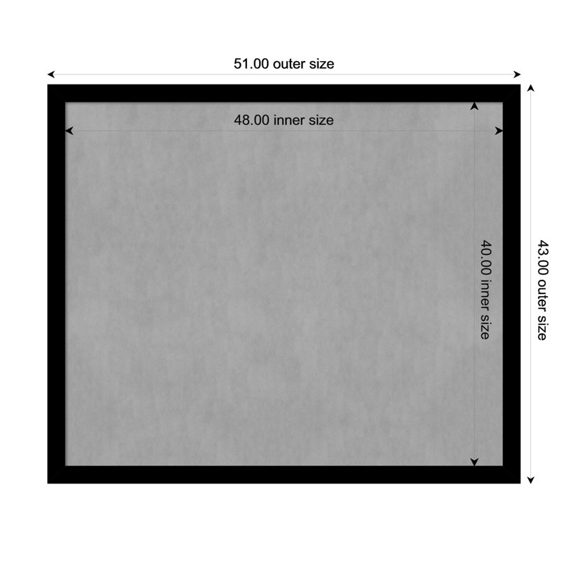 Tableau magnétique basique noir Basic, H 43 po x l 51 po