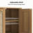 Sideboard Buffet Cabinet With Storage, Boho Credenza Storage Cabinet With 4 Doors And Adjustable Shelf, Wood Coffee Bar Console Cabinet Buffet Table For Kitchen, Dinning Room, Entryway