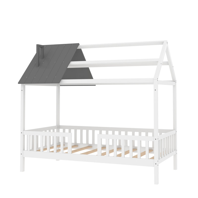 Lit pour enfant Avenal, Blanc / gris