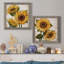 Tournesol d'été I - ensemble de 2 peintures sur toile encadrées-287988960-287988963