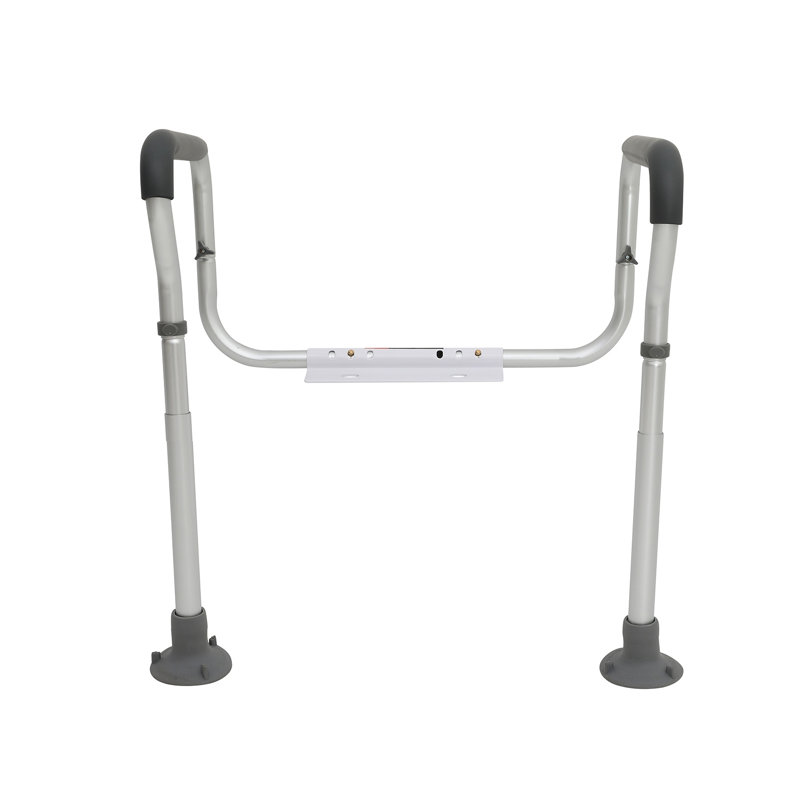 Barrière de sécurité ajustable avec accoudoirs rembourrés - Barre d'appui en aluminium robuste pour personnes âgées et personnes à mobilité réduite