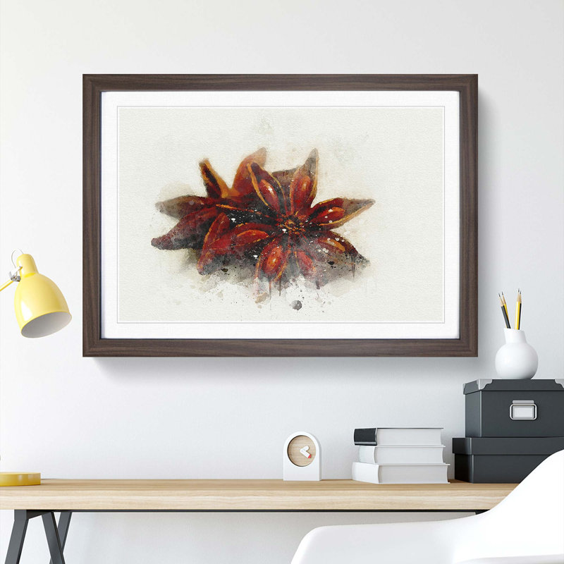 Star Anise in Abstract - Framed Print, Walnut Framed, 62cm H x 87cm W x 2cm D