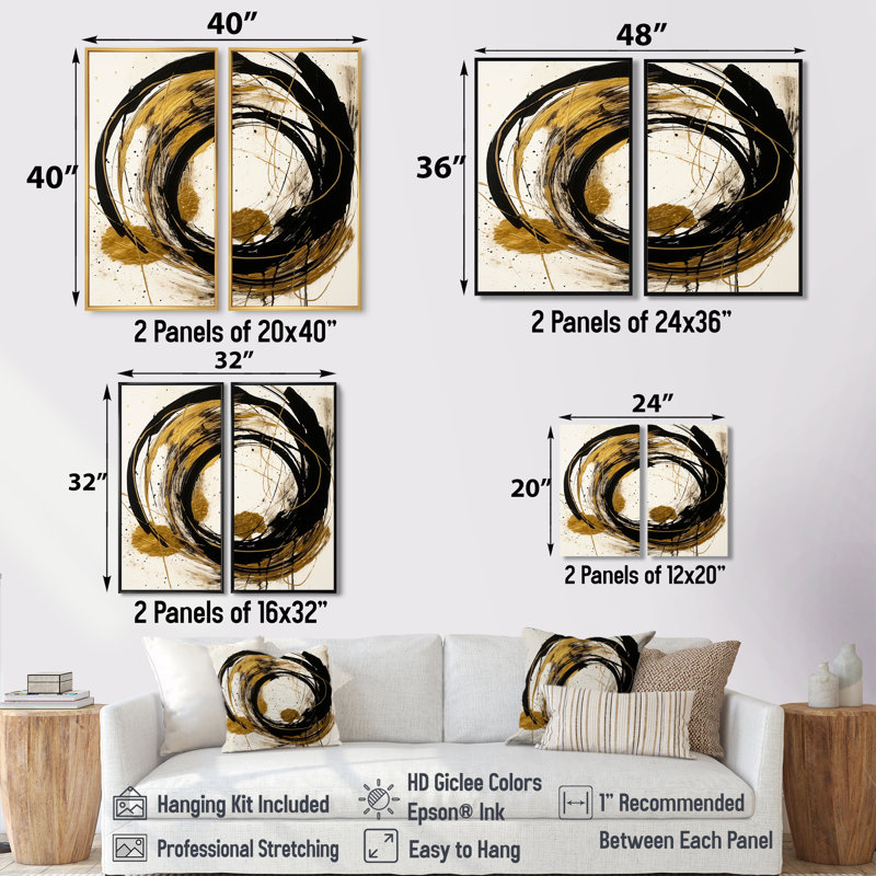 «Black And Gold The Art Of Chaos IV», reproduction d'art sur toile, H 40 po x l 40 po, Toile tendue, Ne s’applique pas