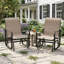 Ensemble de 2 chaises de patio extérieures avec dossier haut ergonomique en tissu respirant à séchage rapide et structure en métal robuste pour une utilisation en terrasse