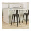 Ensemble de 2 tabourets de bar industriels, sièges de bar en métal d'une hauteur de 30 pouces avec dossier baquet, finition noire-130633193-130633195-130633196