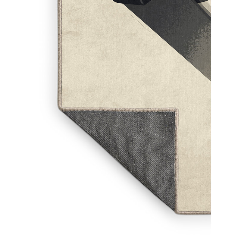 Soft Plush Dupuis War Hammer Industrial Brick Area Rug in Beige – Beige Binding, 2x4