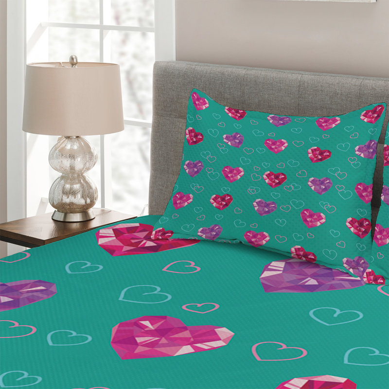 Modern & Contemporary Polyester Coverlet, Queen Bedspread + 2 Shams